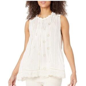Johnny Was Nia sleeveless eyelet embroidered top
